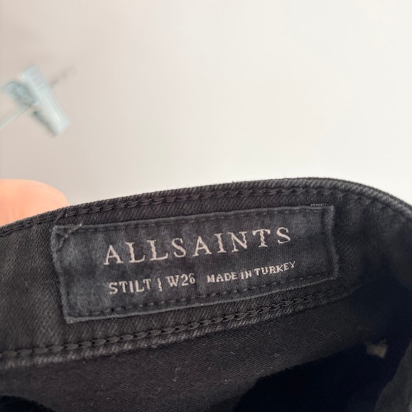 ALLSAINTS Stilt Black High Rise Skinny Jeans Women's Size 26 - Picture 8 of 10
